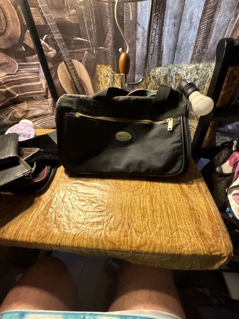 Pierre Cardin Vintage Black Nylon Travel Duffel Bag